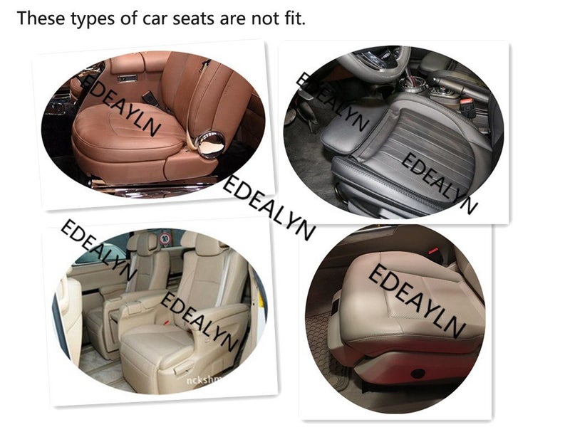 EDEALYN Ultra-Luxury PU Leather Car Seat Protection Car Seat Cover for Most Four-Door Sedan & SUV Single Seat Without Backrest 1PCS (W 20.5''? L21''?Thick 0.2'') (3D - Black) - Image 5